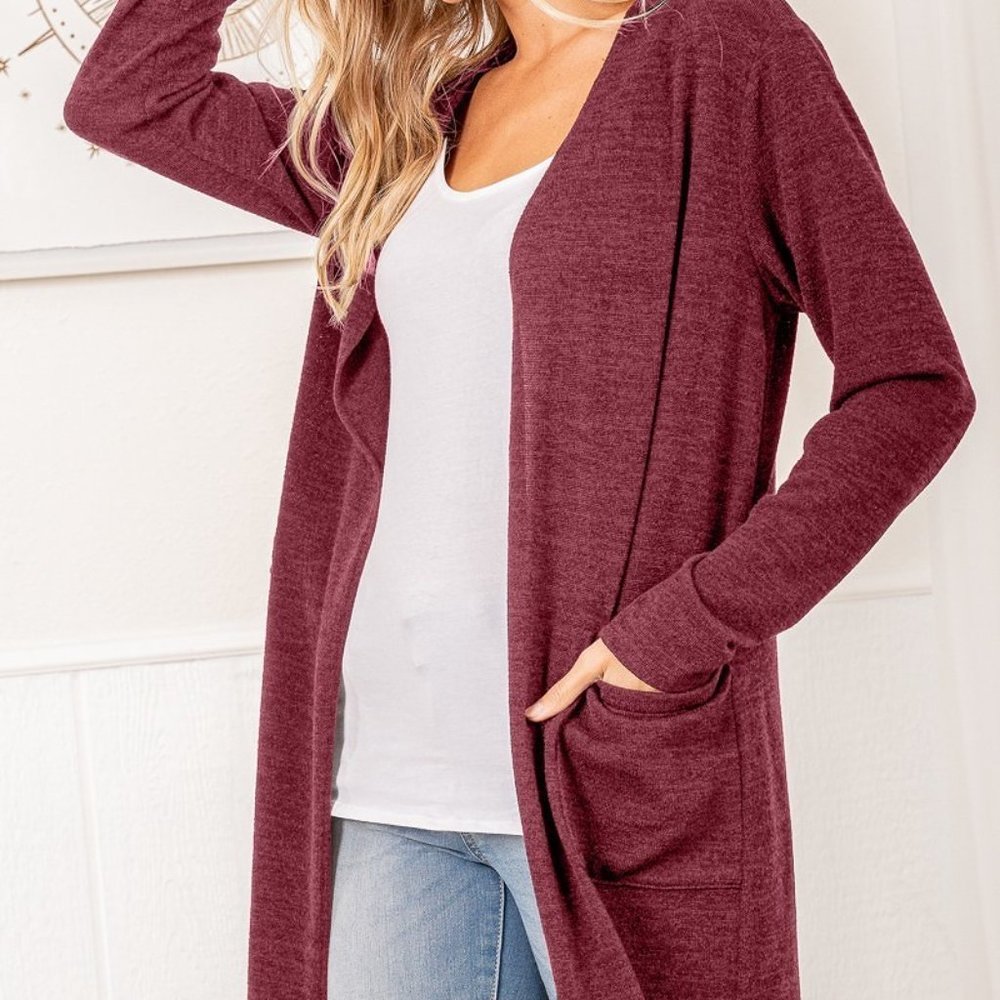 "SELKIRK" Holiday knit cardigan in Burgundy